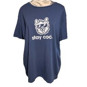 Marine Layer Llama Stay Cool Blue Tee Men’s Sz L 100% Supima Cotton
